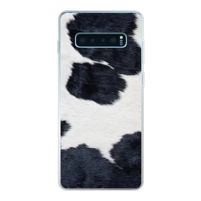 Produktbild von MuchoWow® Handyhülle Schutzhülle Hülle für Samsung Galaxy S10 Plus Bild einer schwarzen und weißen Kuhhaut Silikon Softcase Handy Hülle - Schutzhülle