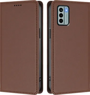 Image de Etui en cuir pour Nokia G22, étui magnétique en cuirPolyuréthaneavec support Marron
