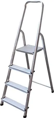 Produktbild von Metal Single Giraffe Einseitige-Aluminium-Bügelleiter | 5 Stufen | 168cm hoch | Leiter, Trittleiter, Stufenleiter, Stehleiter, Haushaltsleiter