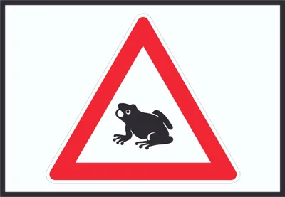 Produktbild von Vorsicht Krötenwanderung Symbol Schild A6 Rückseite selbstklebend