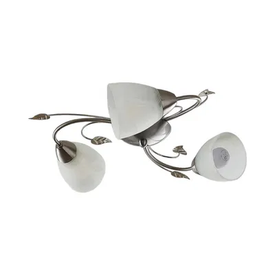 Produktbild von Lindby Deckenleuchte Yannie, 3-flg., 50cm, nickel/weiß, Glas