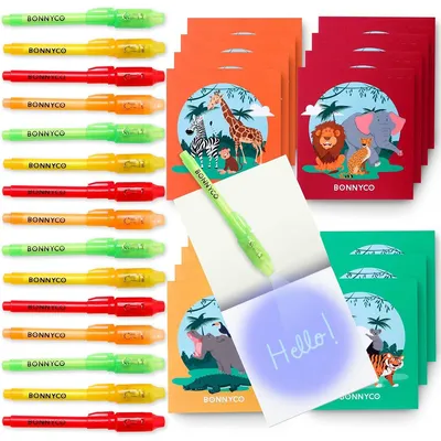 Produktbild von Geheimstift UV-Stift Unsichtbare Tinte - Set mit 16 Stück - Dschungeltiere - 13 cm