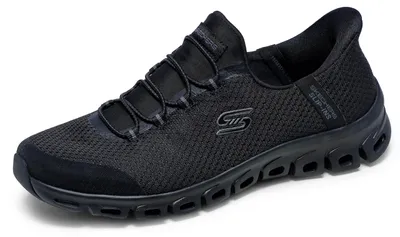 Imagen del producto de Zapatillas deportivas Skechers Glide-Step para mujer, modelo Pursuit Hands Free, con sistema de calzado fácil de poner, color negro/negro (BBK)