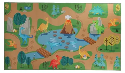 Image de Tapis de Jeu d'Extérieur Dinosaures - Multi - 140 x 80 x H 0,5 cm