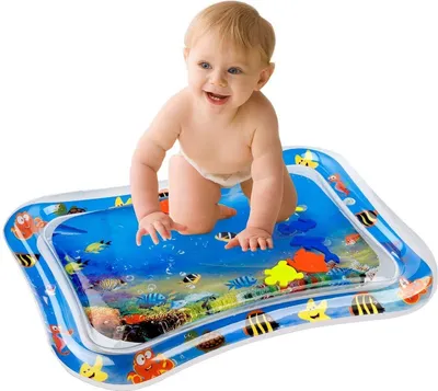 Produktbild von CHPN – Wasserspielmatte – Wassermatte – Matte für Babys – Baby-Wassermatte – Aufblasbar – Strandmatte – Universal – Blau – Sichere Spielmatte