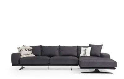 Produktbild von Ecksofa L-Form Sofa Wohnzimmer Grau Modern Stoff Sofas Sitzer Design