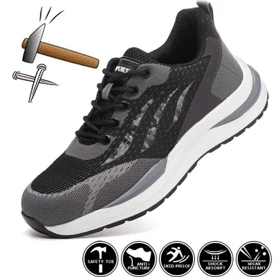 Produktbild von Sicherheitsschuhe mit Stahlkappe fš¹r Herren, durchtrittsicher, leicht, atmungsaktiv, Bauschuhwerk - Gr??e 44