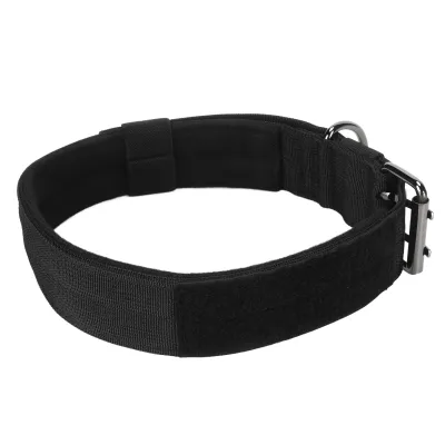 Image de Collier de chien, réglable, boucle métallique robuste, fermeture velcro, pour grands chiens, noir, taille L