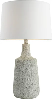 Produktbild von HOME DELUXE Große Tischlampe in Steinoptik CARO - Weiß | Tischleuchte Schreibtischlampe Leselampe