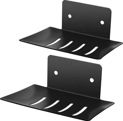 Produktbild von Famanu Seifenschale 2 Stück schwarz - selbstklebend, aus 304 Edelstahl