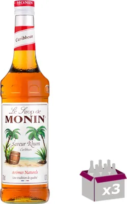 Produktbild von Lot de 3 Sirop Monin - Rhum - 70cL
