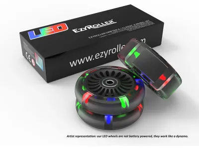 Immagine prodotto di Set di ruote 3 in 1 per EzyRoller Classic X/Drifter X: ruota di ricambio inPoliuretano(LED)