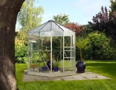 Produktbild von Vitavia Gewächshaus-Pavillon "Juno 9000" inkl. Stahlfundament weiß 9,0 m² 3 mm ESG, 6 mm HKP