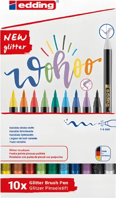 Image de edding 4-1340-10-4 edding 1340 glitzer Brush-Pens farbsortiert, 10 St.
