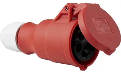 Productafbeelding van CEE-Kupplung 400V/16A, Rood, Met Klappdeksel
