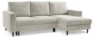 Produktbild von Selsey Nalika - Ecksofa mit Schlaffunktion, Kordsamt-Bezug, hellbeige, rechtsseitig