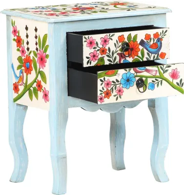 Obrázok produktu pre vidaXL Nočný stolík Ručne maľovaný 40x30x50 cm Mango masívne drevo