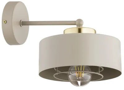 Produktbild von KAR-LIGHTING Wandleuchte 1-flammig Beige, Metall für Innenbereich, kompakt 15 x 20 x 15 cm – Flur & Wohnzimmer, E27-Fassung