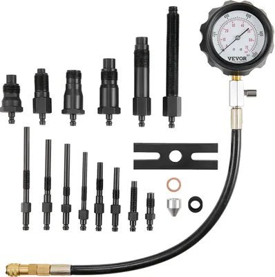 Produktbild von Kompressionsmesser Kompressionstester Kompressionsprüfer Testgerät Kompressionsmessgerät mit einem 80-mm-Manometer 0–1000 PSI und 0–70 bar Verdichtungsmesser inkl. 4x Adapter