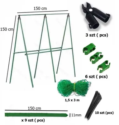 Produktbild von DIXIE STORE, Tomaten und Gurken Rankhilfe, Rankgitter Pflanzenstütze 150x150x100