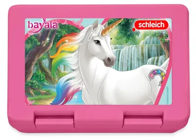 Produktbild von Spreadshirt Schleich Bayala Regenbogeneinhorn Stute Brotdose Lunchbox, One size, Pink