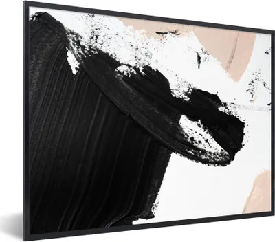 Produktbild von MuchoWow® Gerahmtes Poster Farbe - Design - Abstrakt 80x60 cm - Poster mit Schwarzem Bilderrahmen Wandposter Rahmen Foto Bilder - Schwarzem - Mit Gestell