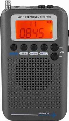 Obrázok produktu pre Rádioprijímač pre letecké pásmo VHF Prenosný celopásmový rádiový rekordér (sivý)