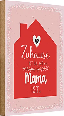 Produktbild von Holzschild Spruch 20x30cm Zuhause ist da wo Mama ist