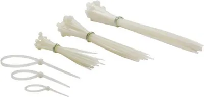 Immagine prodotto di Set di fascette per cavi in nylon - Dimensioni multiple - Bianco (75 pezzi)