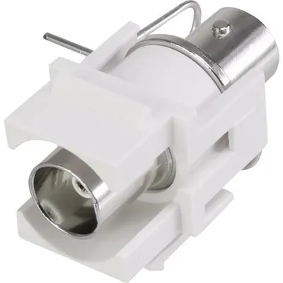 Produktbild von Renkforce RF-3434002, Abgewinkelt, Silber, Weiß, BNC, BNC, Weiblich, Weiblich