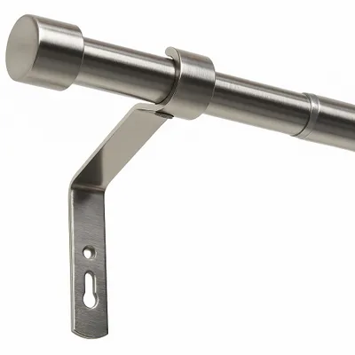 Produktbild von Gardinenstange ausziehbar 120 - 210 cm Vorhangstange Stahleffekt