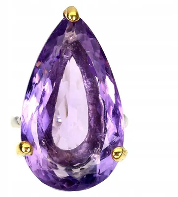 Produktbild von Ring mit natürlichem Amethyst, 21 Karat Silber, Ringgröße 11