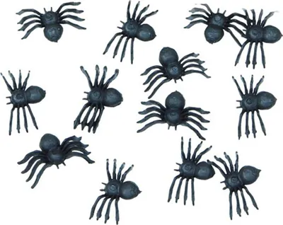 Image de 70 araignées décoratives en plastique pour Halloween