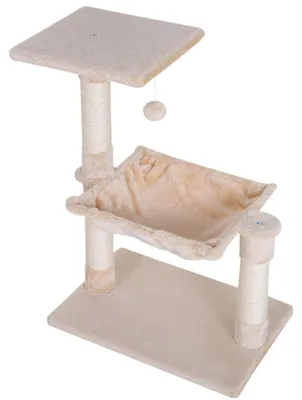 Produktbild von PawHut Kletterbaum Katzenbaum Kratzbaum mit Sisalsäule Spanplatte Beige