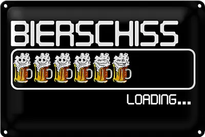 Produktbild von Blechschild 30x20cm Bierschiss Loading 6 Biergläser