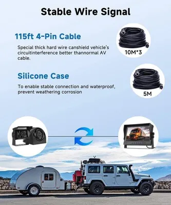 Image de Kit de caméra de recul - 4 caméras et écran de 9 pouces - Étanche