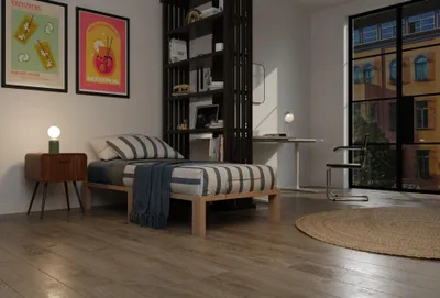 Produktbild von Gigapur G56 Massivholz-Bett 90x200 cm – Kiefer Natur massiv, inkl. Lattenrost & Matratzenbügel, Betthöhe 29 cm, Naturbelassenes Holzbett
