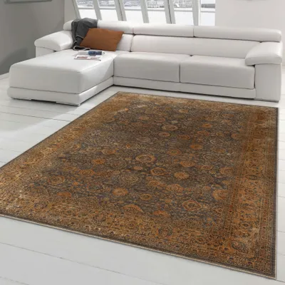 Immagine prodotto di Tappeto orientale con ornamenti floreali in blu rame Dimensioni - 200 x 290 cm