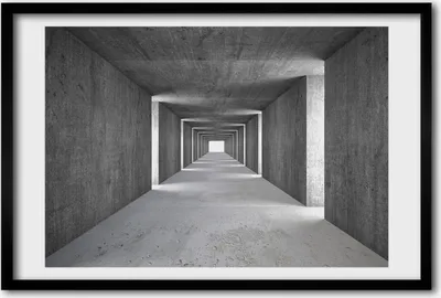 Produktbild von Bild 60x40 MDF-Rahmen, Wandkunst Der Betontunnel