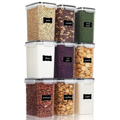 Produktbild von SensaHome Vorratsdosen – 1,6 Liter – 9er-Set – Luft- und wasserdicht – Transparent – BPA-frei – Stapelbar – Spülmaschinenfest