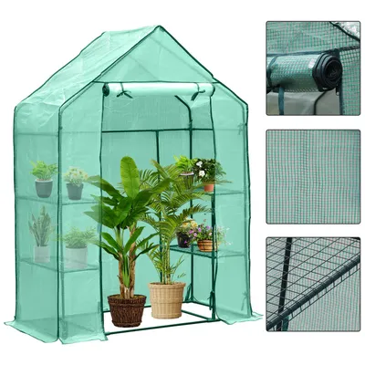 Image de TolleTour Serre en film plastique pour tomates Serre, réutilisable,vert,143x73x195 cm