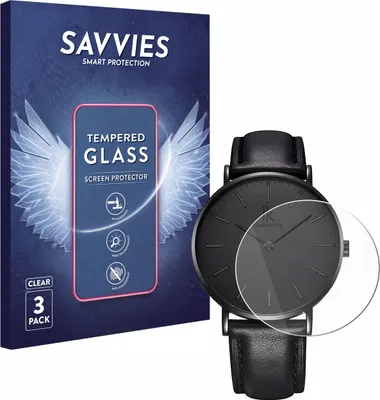 Produktbild von 3x Savvies Schutzglas für Alienwork IK Armbanduhr (36 mm) Displayschutz 9H Glas klar transparent