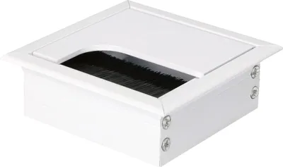 Produktbild von KOTARBAU® Aluminium Kabeldurchführung 80x80mm für Möbel Weiß Kabeldose Kabeldurchlass Eckig Eloxiert