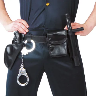 Immagine prodotto di Cintura da poliziotto con pistola giocattolo e accessori - Accessorio per costume da poliziotto