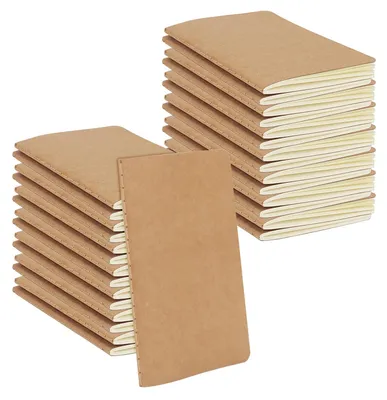 Image de 30 carnets de notes A6 en papier kraft, idéaux pour les voyages et l'école