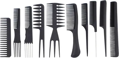 Produktbild von 10-teiliges Kammset für Friseure, Friseurbedarf und Salonzubehör für das Haarstyling, 1er Pack (1 x 10 Stück)