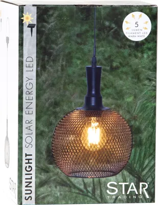 Zdjęcie produktu dla Star Trading Lampa solarna LED wisząca czarna 19x24cm 481-70