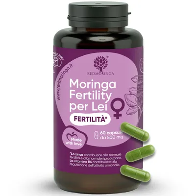 Produktbild von RedMoringa Kinderwunsch-Komplex – Moringa, Zink, B6, B12 & Folsäure zur Unterstützung von Fruchtbarkeit, Hormonbalance & Zyklus – 60 Kapseln