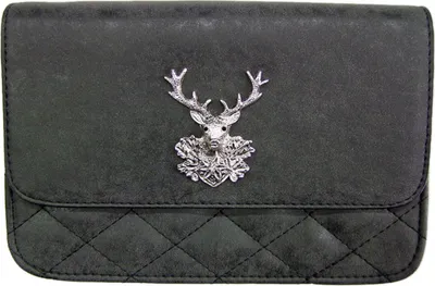 Produktbild von Gesteppte Trachten Handtasche "Anni" mit Hirsch Applikation | Schwarz