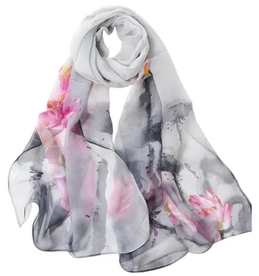 Immagine prodotto di Sciarpa da donna, chiffon di seta, colorata, 160 x 50 cm, leggera, ariosa, elegante